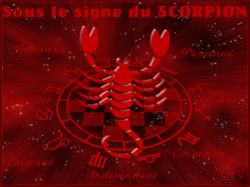 Zodiaque  .. Scorpion  .... Belle image de mon amie Maryse