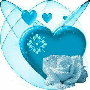 Bleu .... coeur et rose