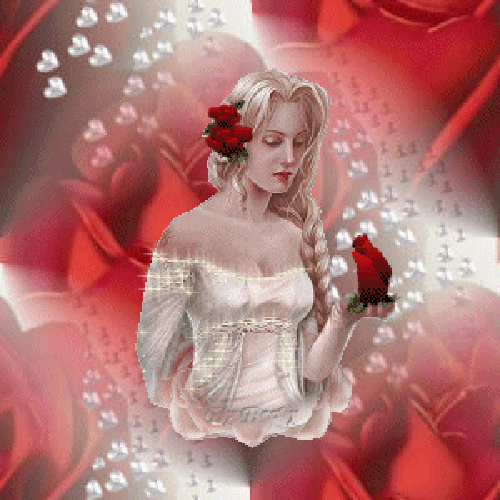 Rouge  ...  femme à la rose